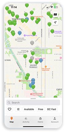 ChargePoint mobile app - Map screen