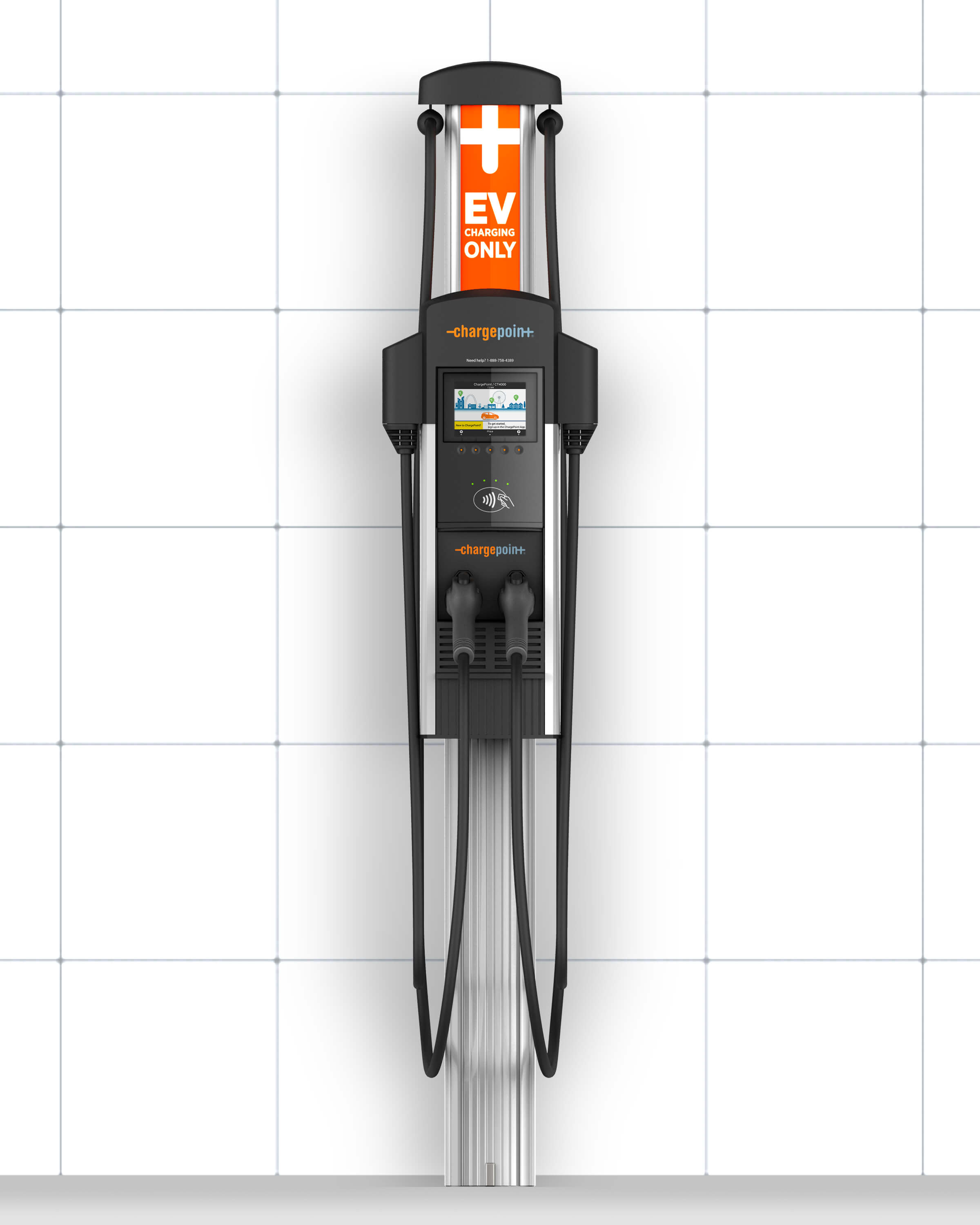 ChargePoint CT4023 GW1 Dual Port 6ft Wall Mount Level 2 EV