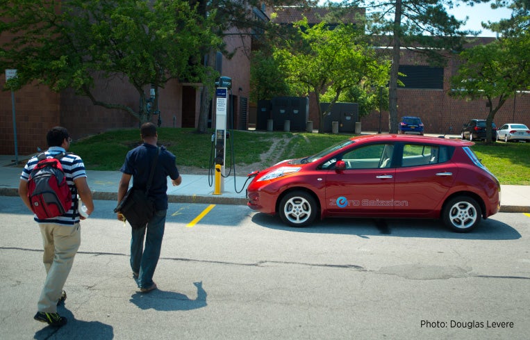 On-campus ChargePoint charging station