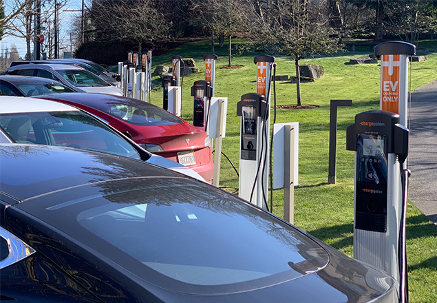 Image of EV and ChargePoint chargers