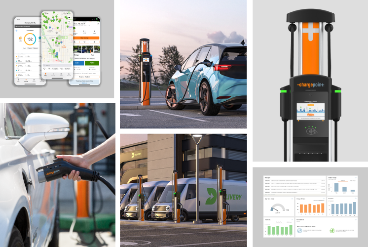 Mosaic graphic of ChargePoint offerings