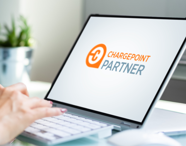 ChargePoint Partner logo on a desktop screen