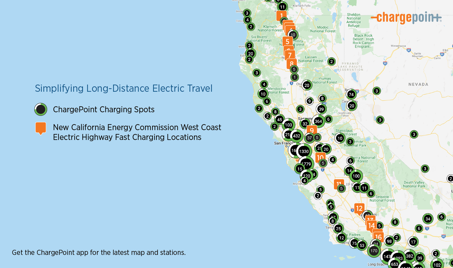 CEC West Coast Electric Highway EV Charging Spots