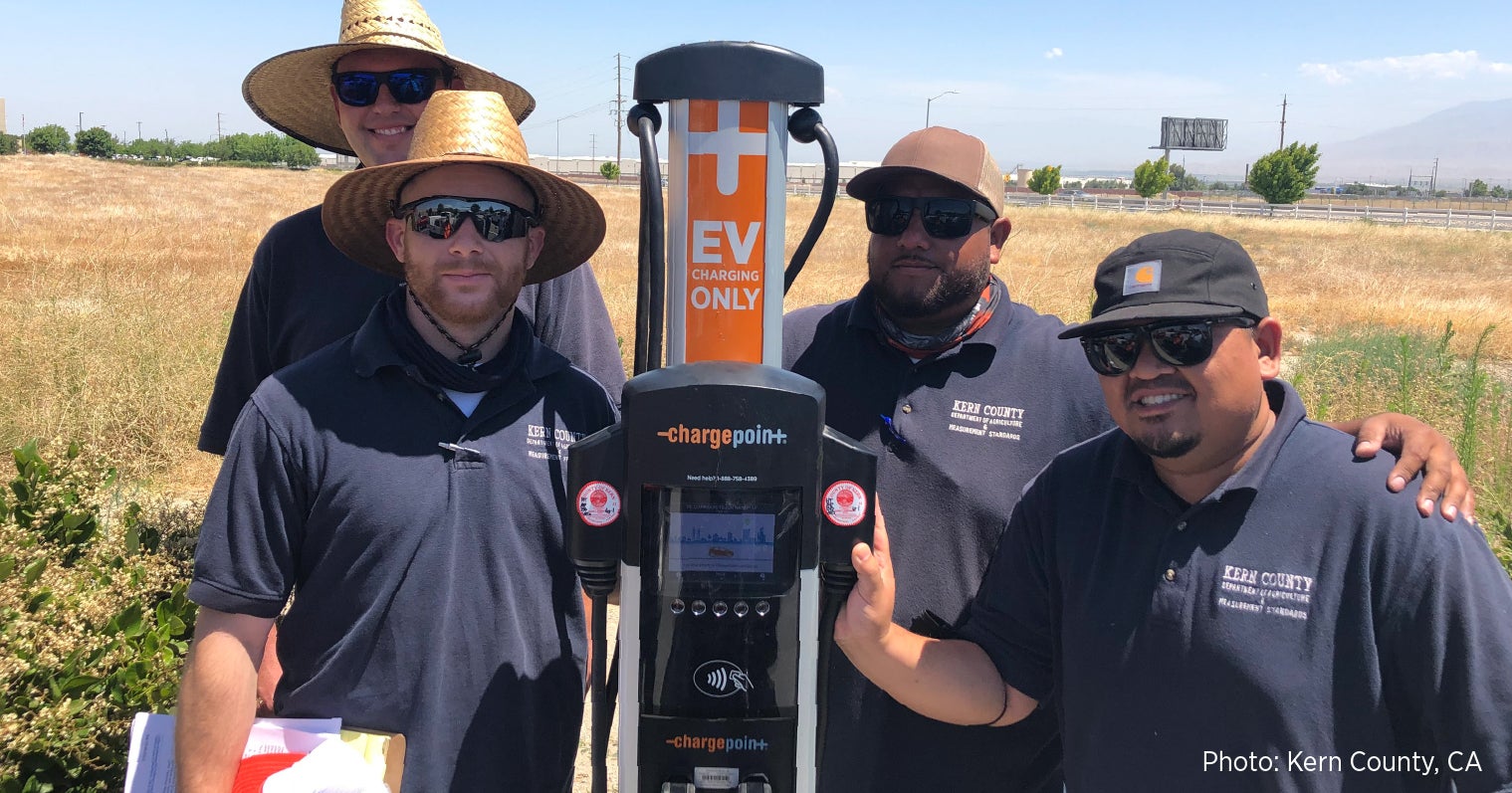 Kern County employees with DMS approved charging station