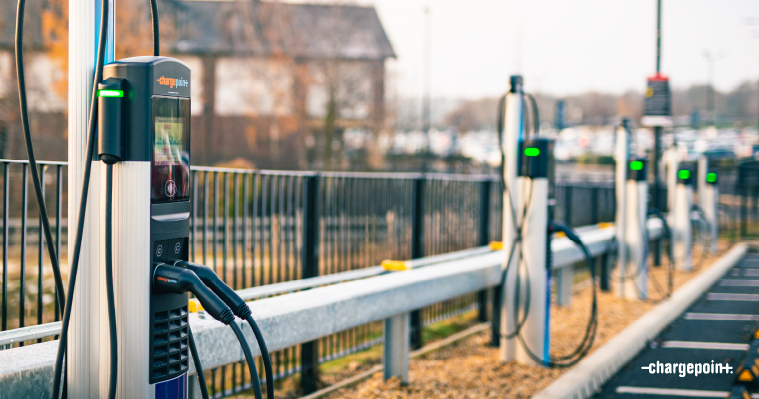 ChargePoint CP6000s in front of apartment building