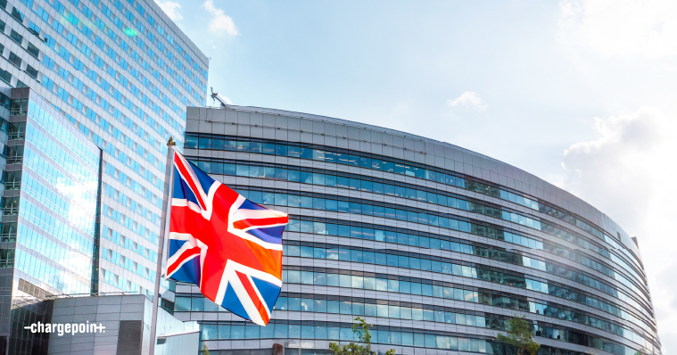 UK flag in front of building