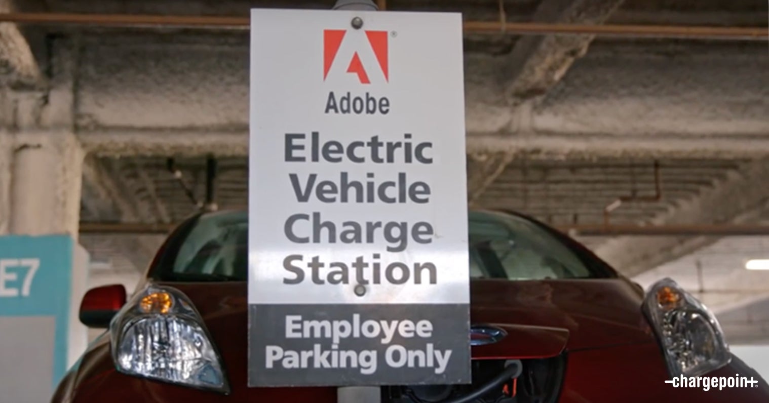 Adobe EV charging sign