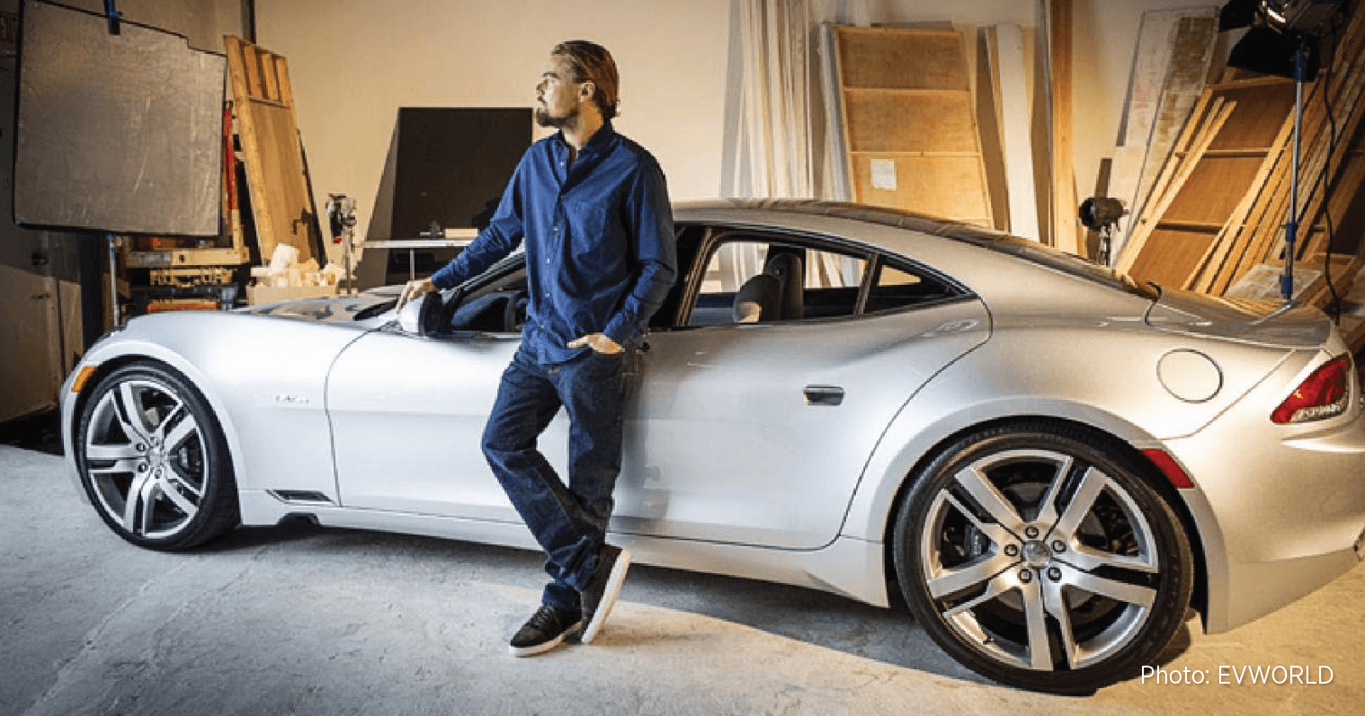 Leonardo DiCaprio and his Fisker Karma