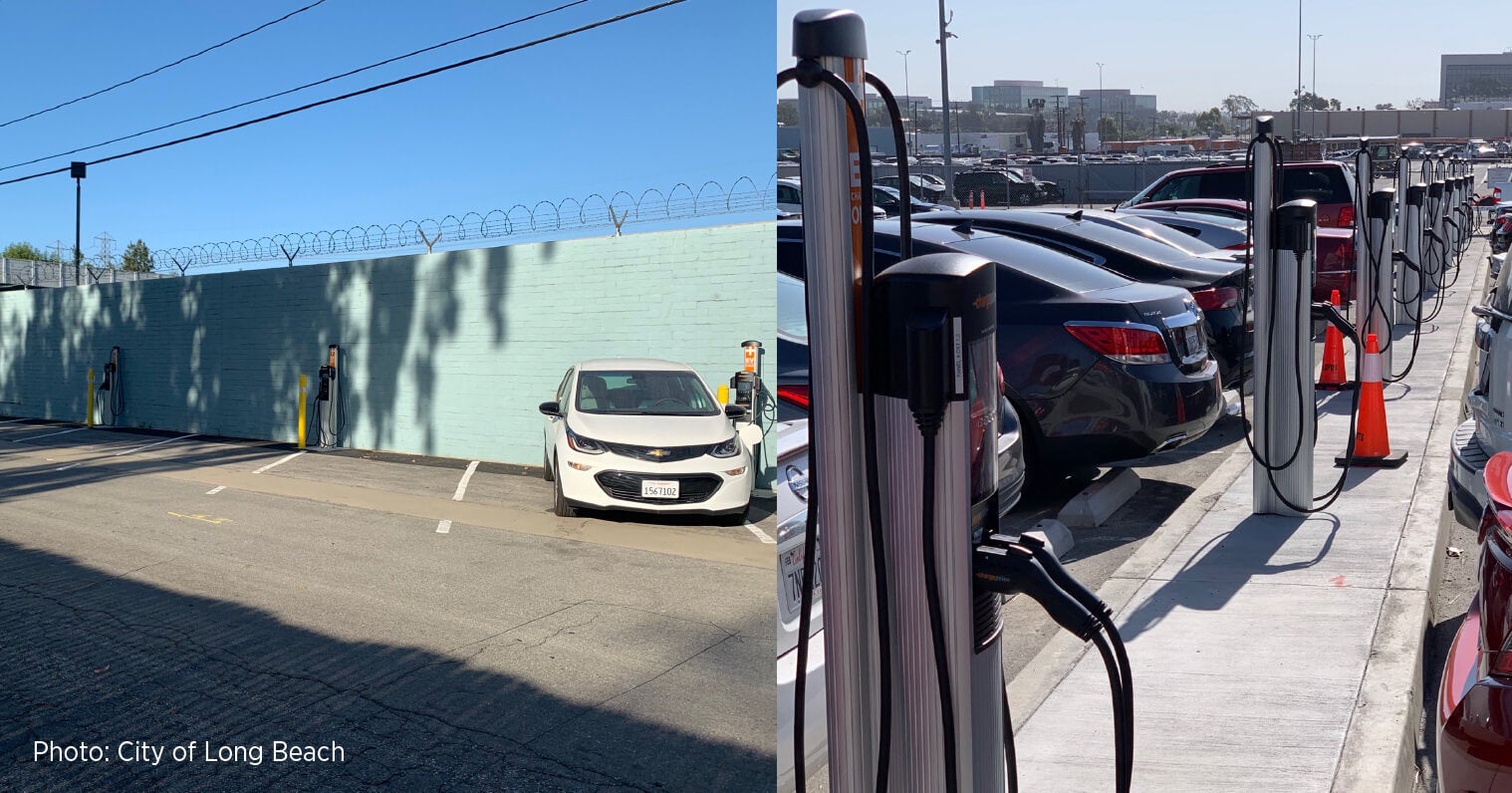 Fleet vehicles charging at City of Long Beach