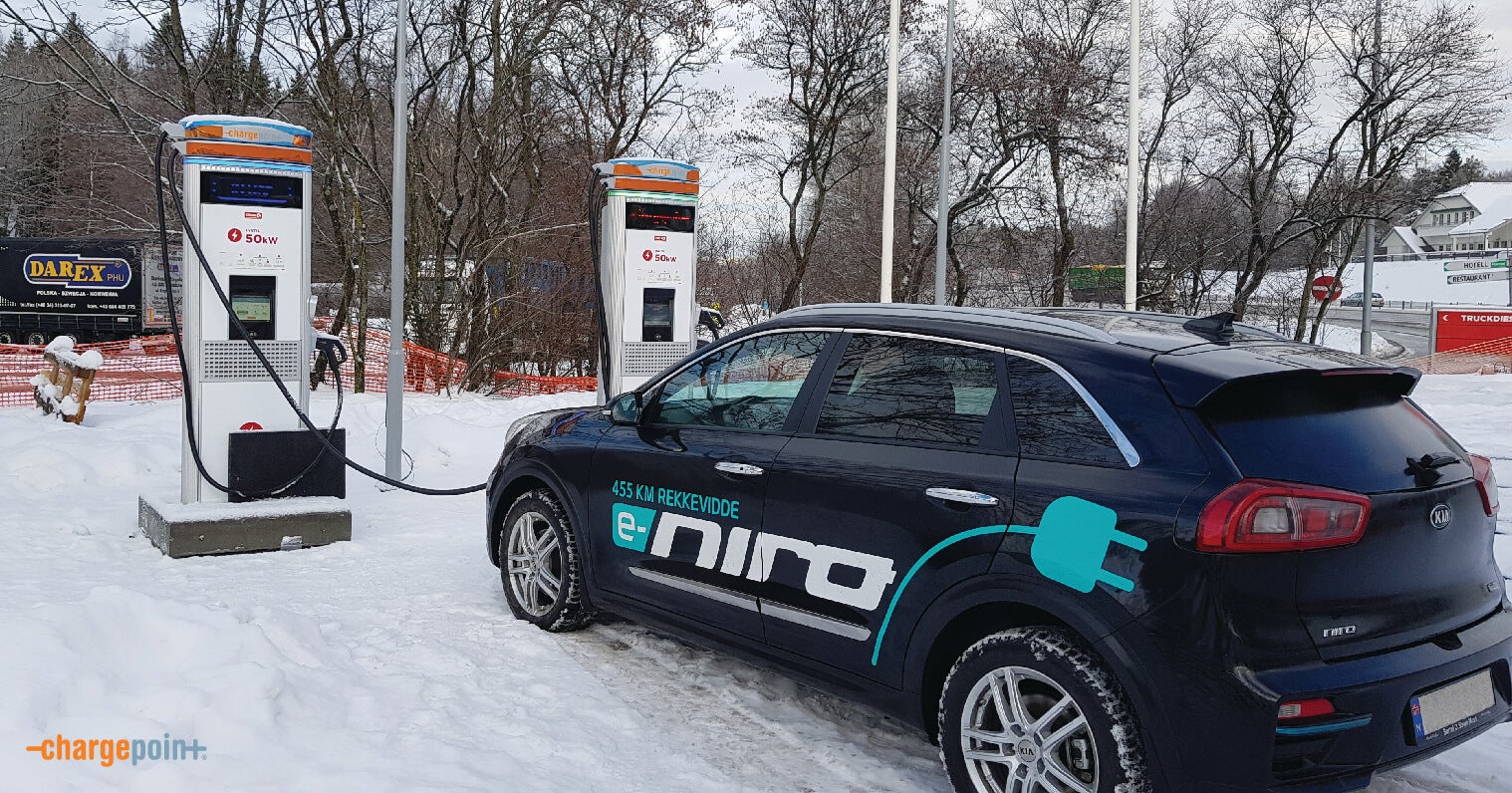 Kia Niro EV Charges at Circle K in Norway