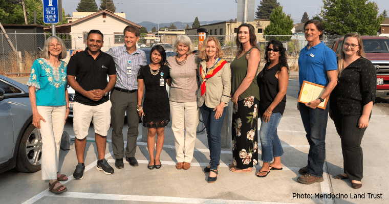 The MCOG team with ChargePoint EV charging station