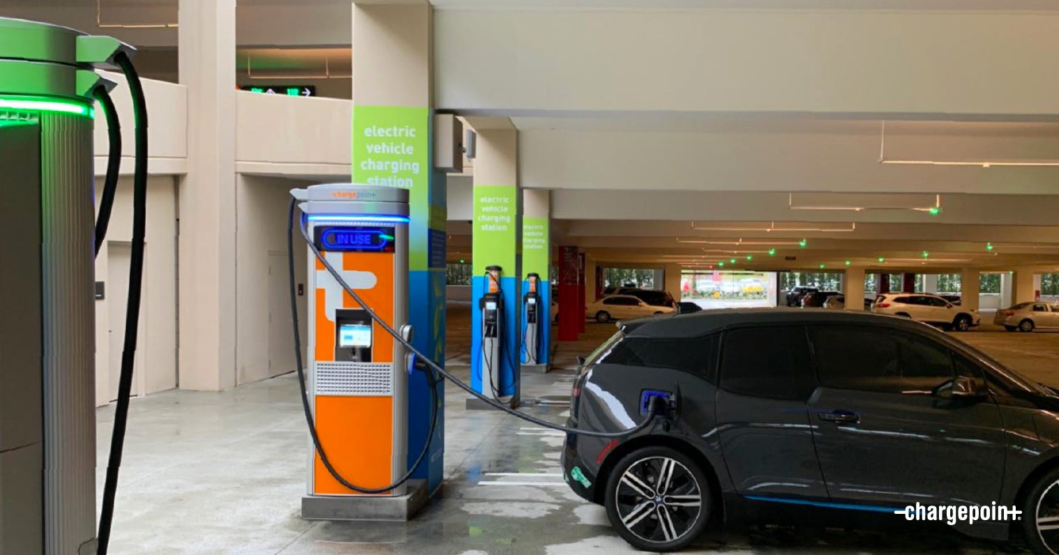 ChargePoint DC fast solution at SP+ facility