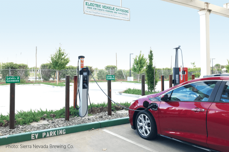 EVs charging at Sierra Nevada Brewing Co.