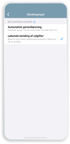 ChargePoint mobile app payment types