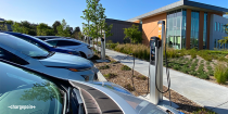 ChargePoint charger with vehicles
