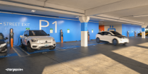EV charging in a parking garage