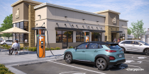 ChargePoint stations outside fast food restaurant
