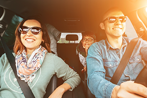 Family in a car