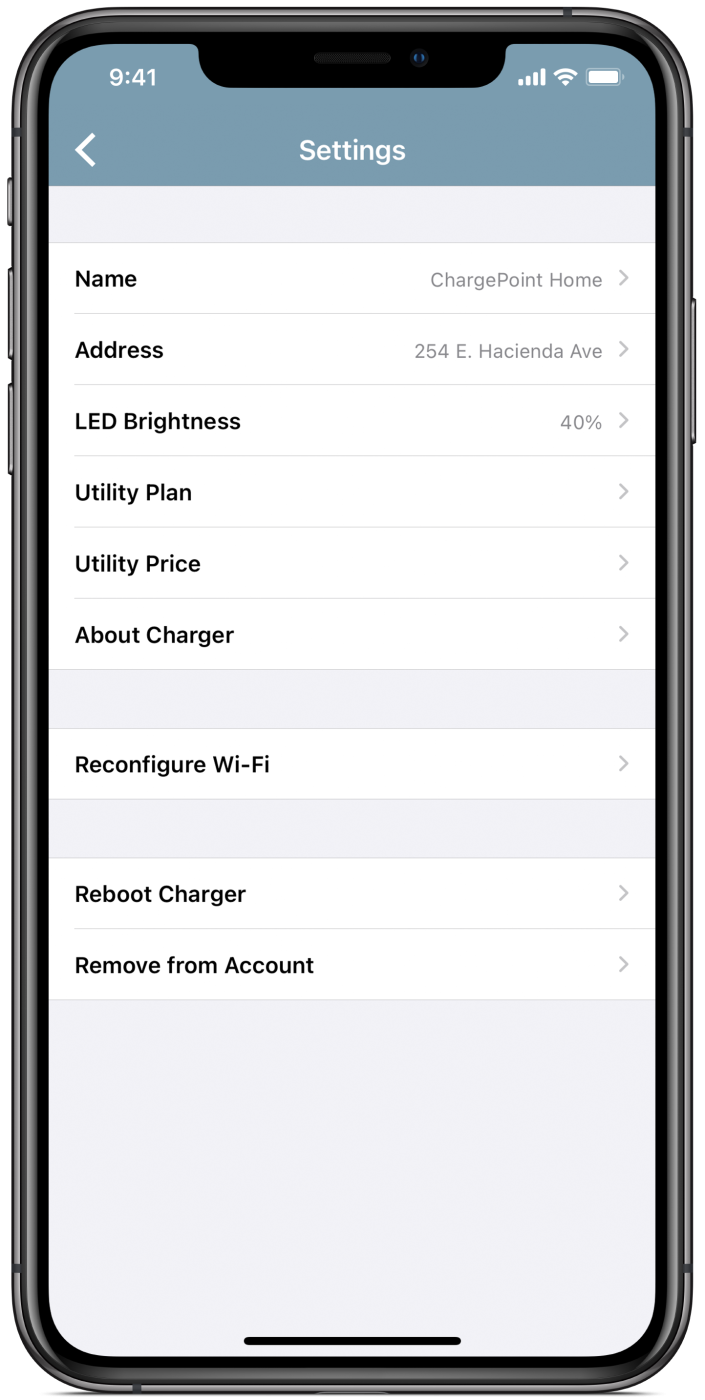 ChargePoint-App-Settings