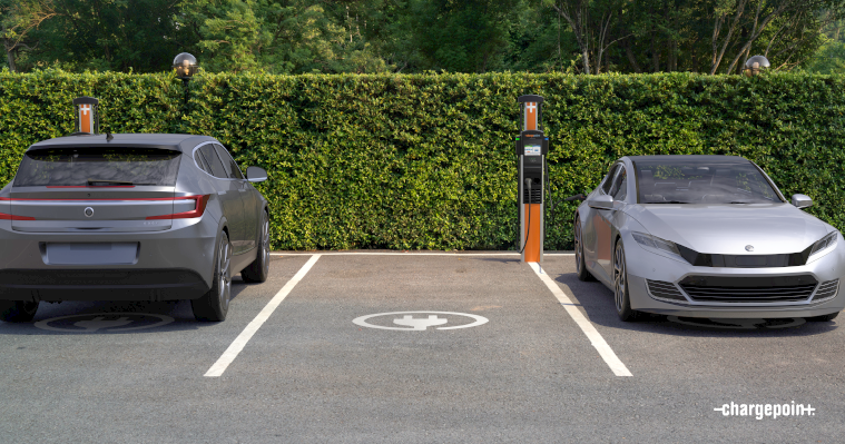 Cars charging on ChargePoint 6000