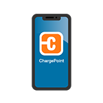 Phone screen with ChargePoint logo
