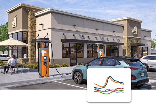 Car charging on ChargePoint Express Plus