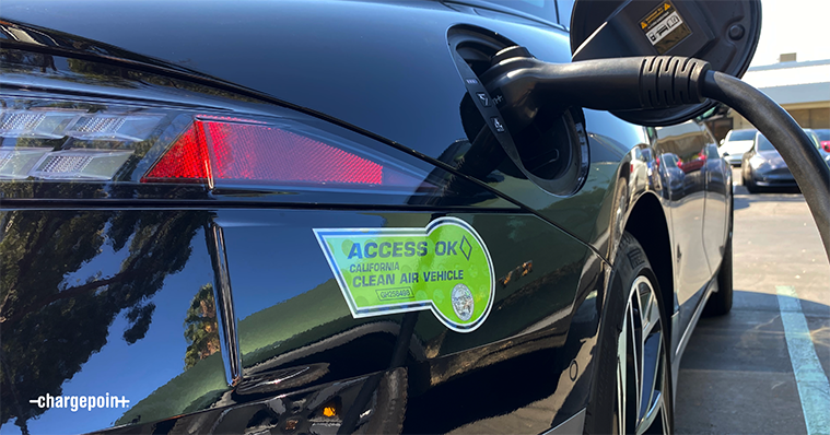 HOV sticker on a car