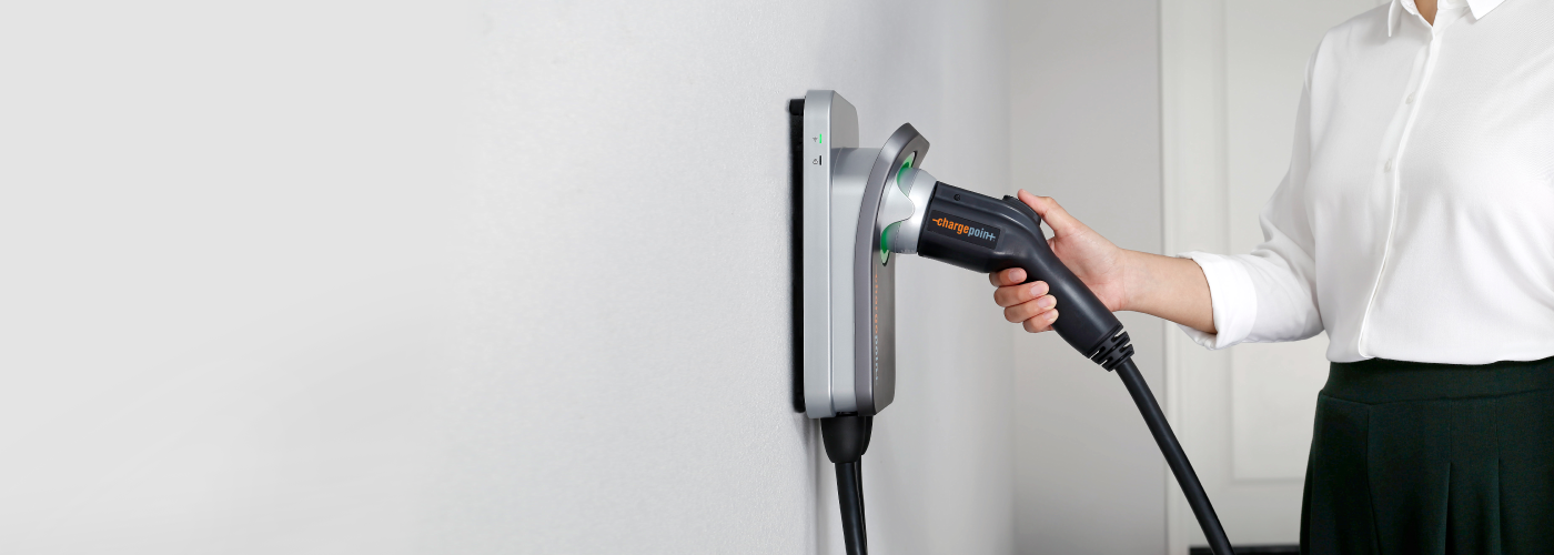 Person using ChargePoint Home Flex