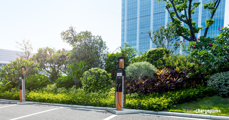 ChargePoint CP6000 in front of office building