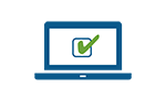Illustration of laptop check mark on it