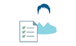 Person illustration with check mark note
