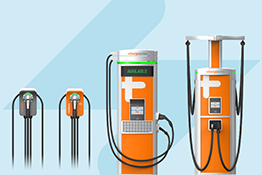 ChargePoint stations line up