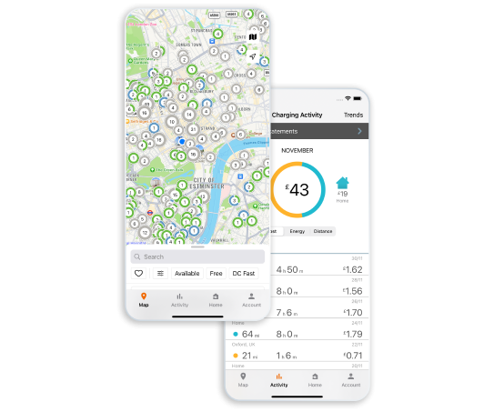 ChargePoint drivers app screen on mobile