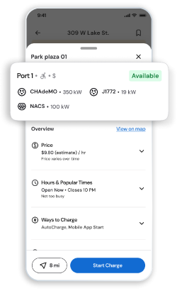 ChargePoint app screen