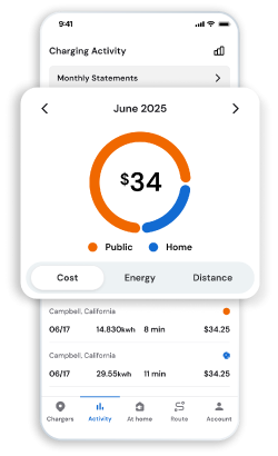ChargePoint app screen