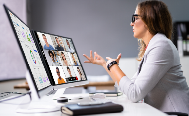 A person on a video call