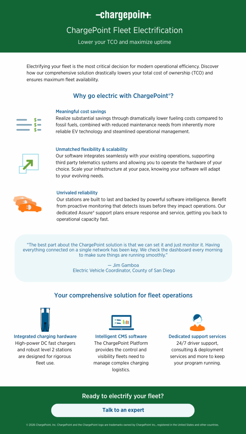 EV charging solutions for your fleet