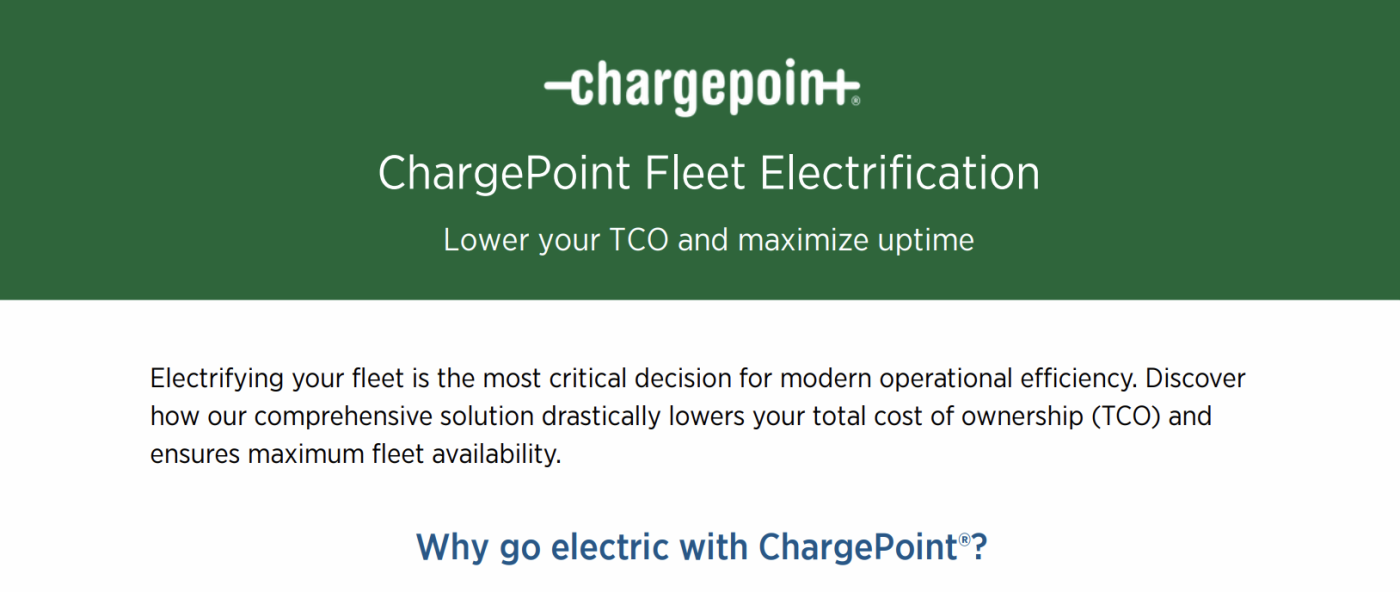 EV charging solutions for your fleet electrification | ChargePoint