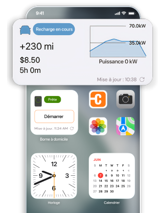 ChargePoint App screen with widgets