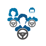 Group of drivers icon