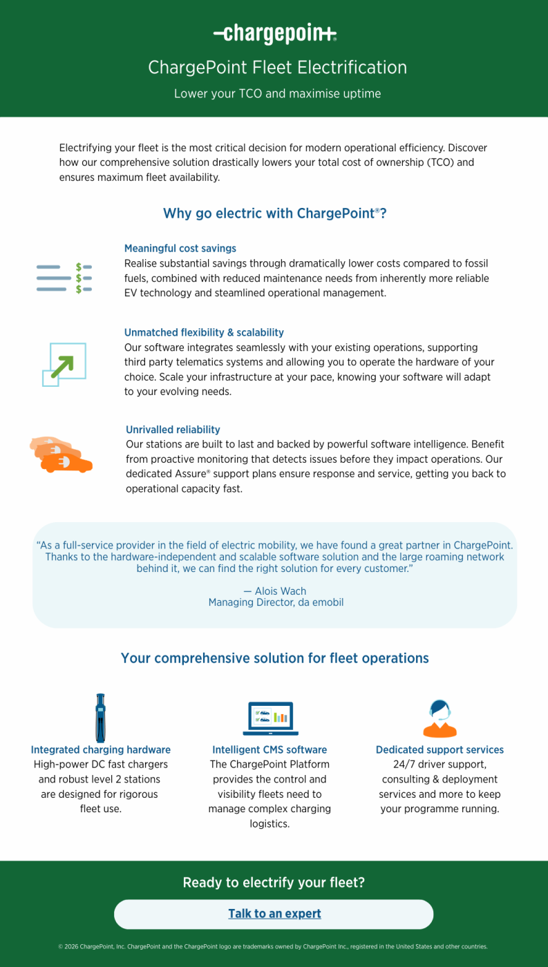 EV charging solutions for your fleet