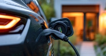 EV plugged to a charger