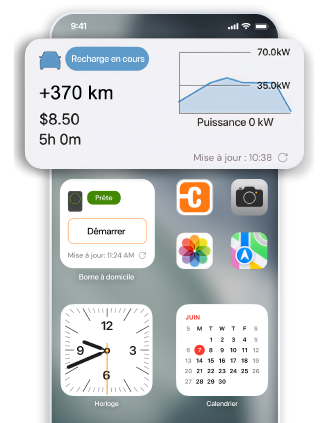 ChargePoint App screen with widgets