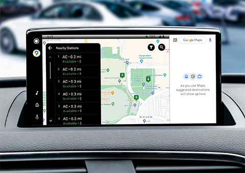 Car play with charging spots