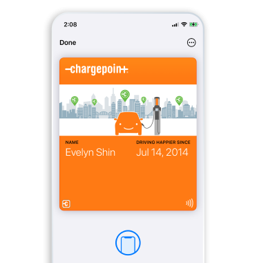 ChargePoint app mobile wallet screen ChargePoint app mobile wallet screen