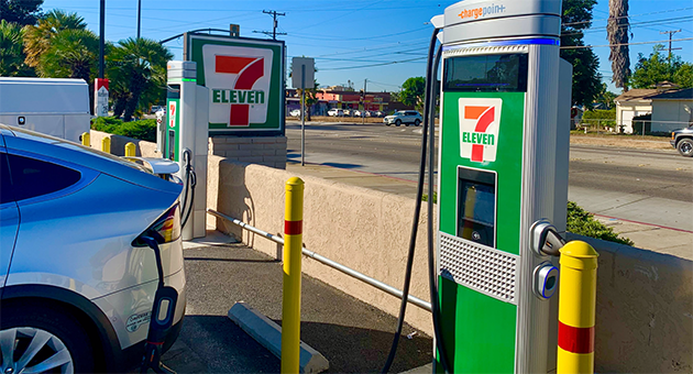 Car charging on ChargePoint Express