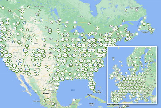 ChargePoint network map ChargePoint network map